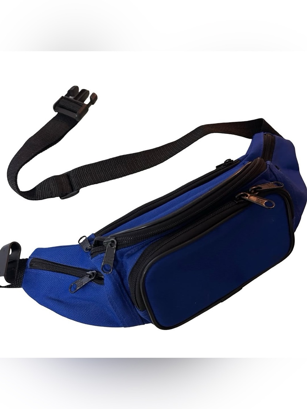 Vintage Royal Blue Multi Pocket Fanny Pack Belt Bag Waist Pack Festival Fanny
